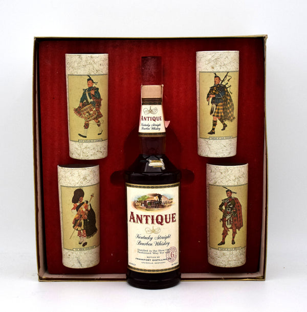 Antique Bourbon with Box and 4 glasses (1968 vintage)