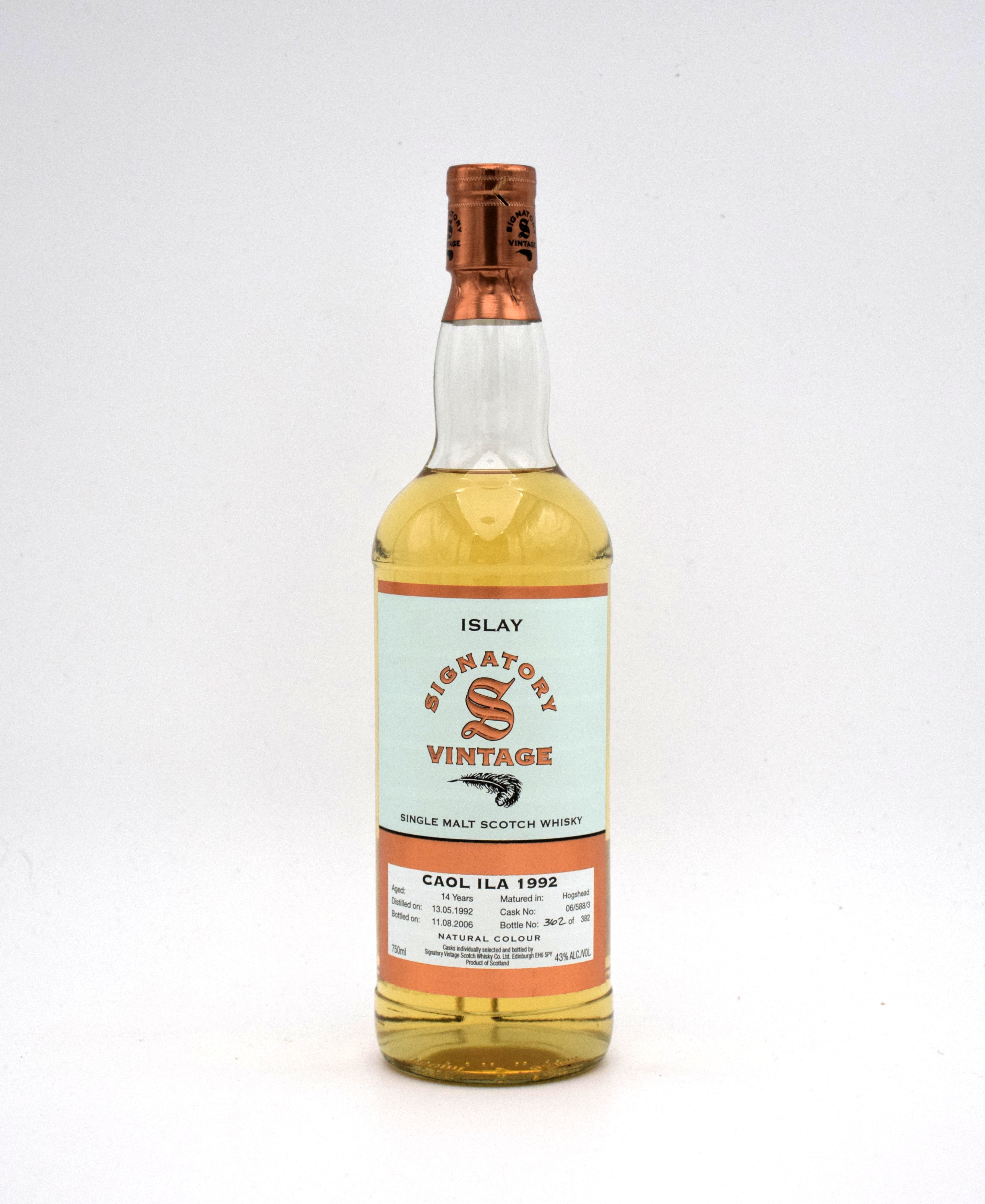 Signatory Vintage 'Caol Ila' 14 Year Single Malt Scotch (1992