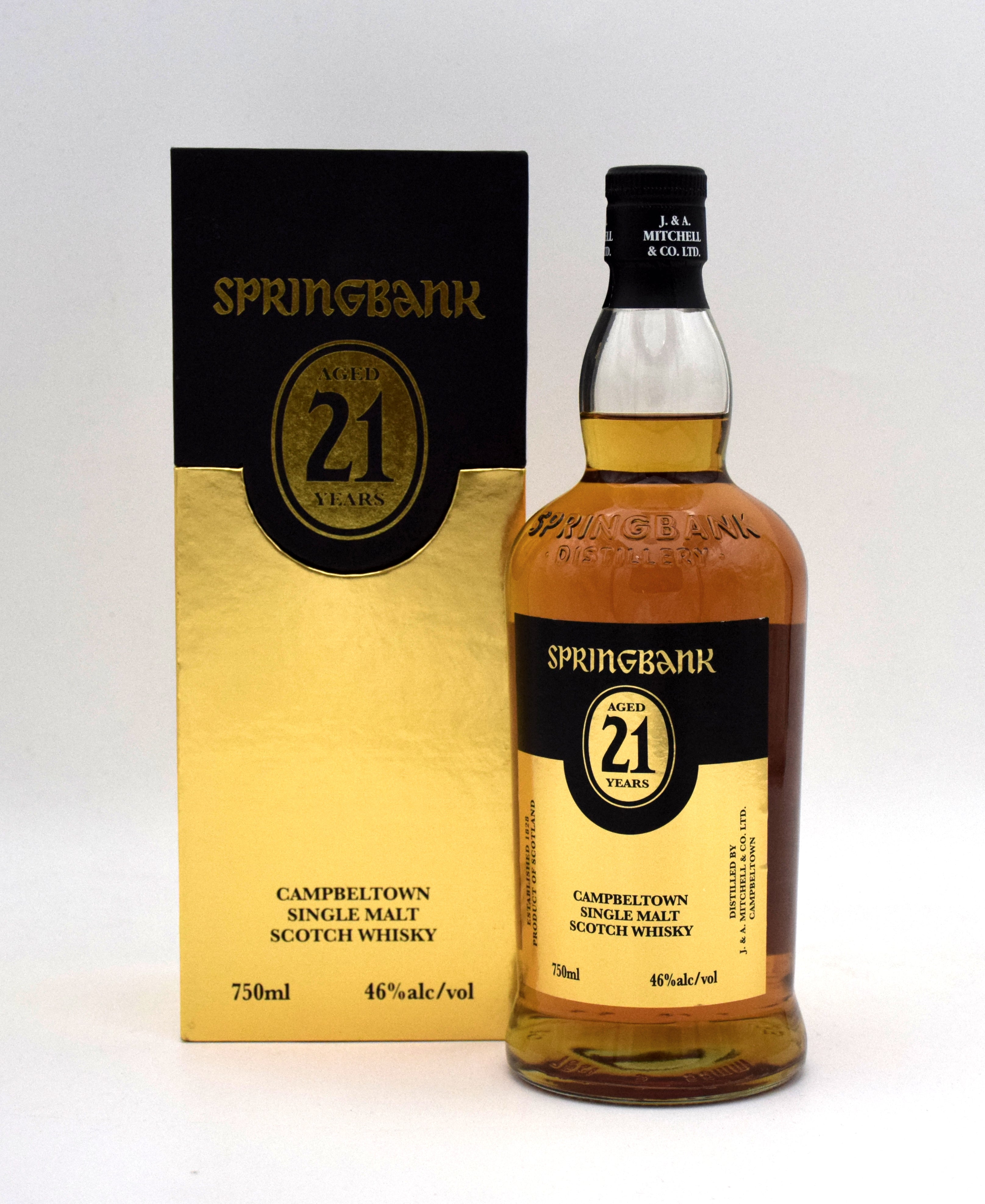 Springbank 21years old Label 空瓶 Springbank 21years old Label 空瓶