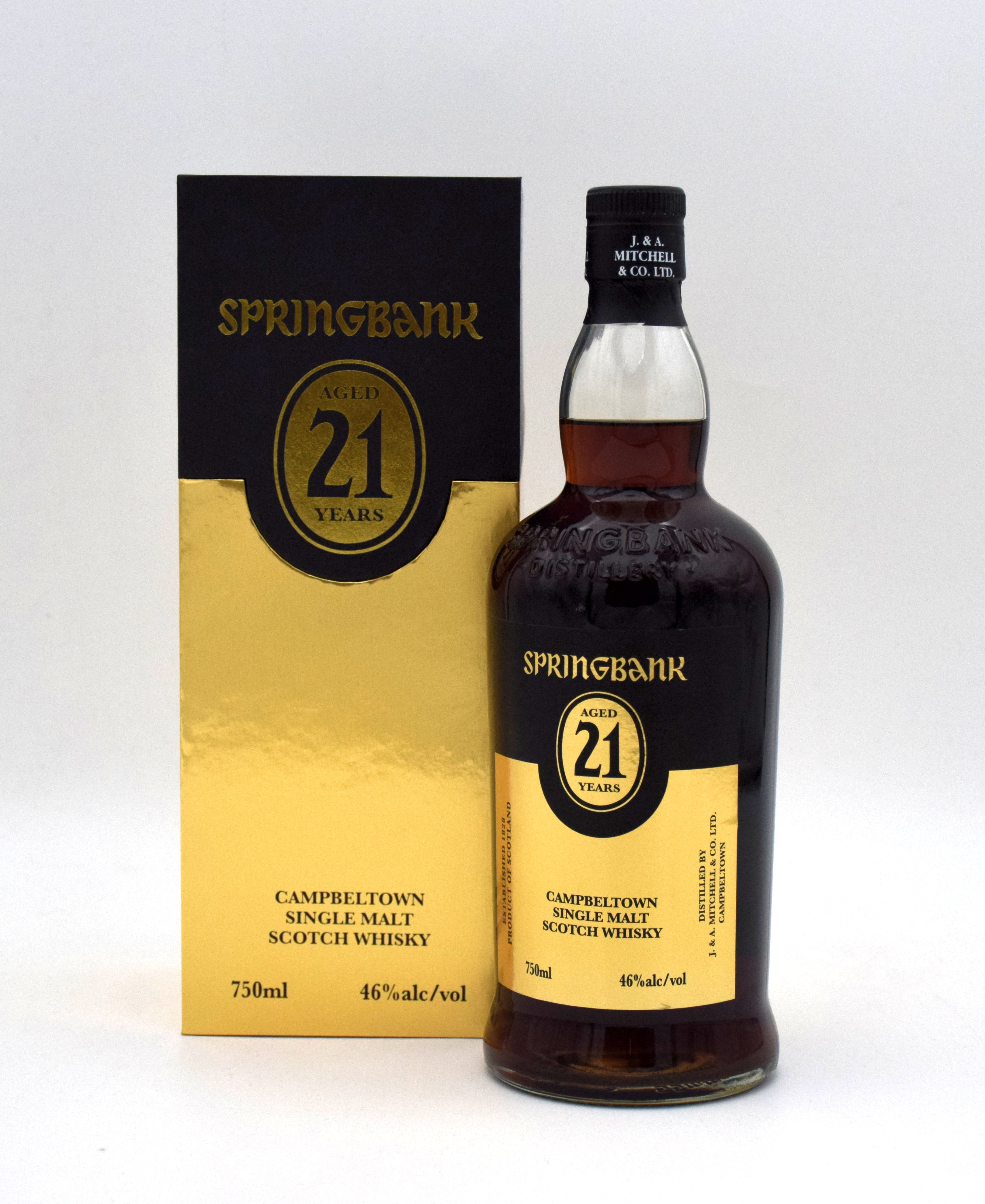 SPRINGBANK 21年 空瓶、空箱750ml SPRINGBANK 21年 空瓶、空箱750ml