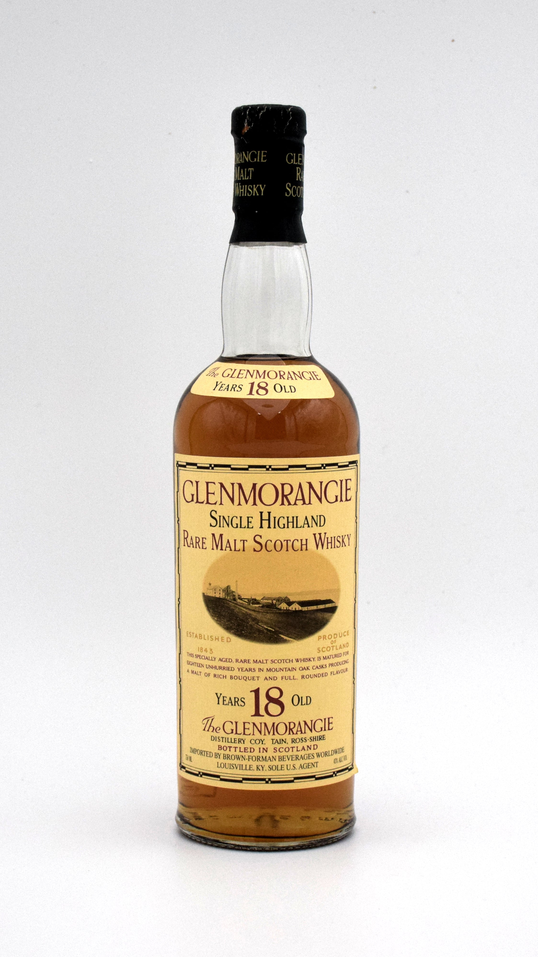Glenmorangie 18 Year Single Malt Scotch (1990's Bottling) (No Tube