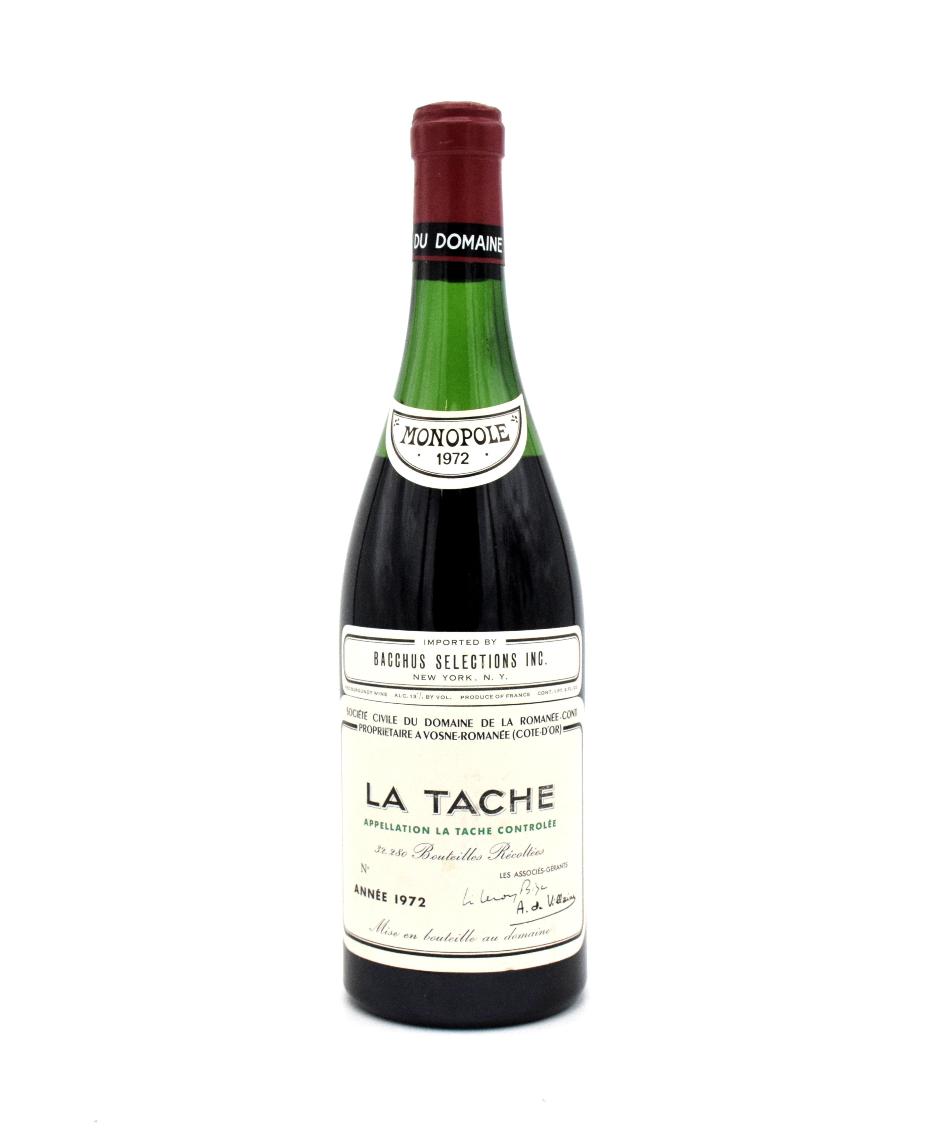 1972 Domaine de la Romanee-Conti La Tache Grand Cru Monopole (Low