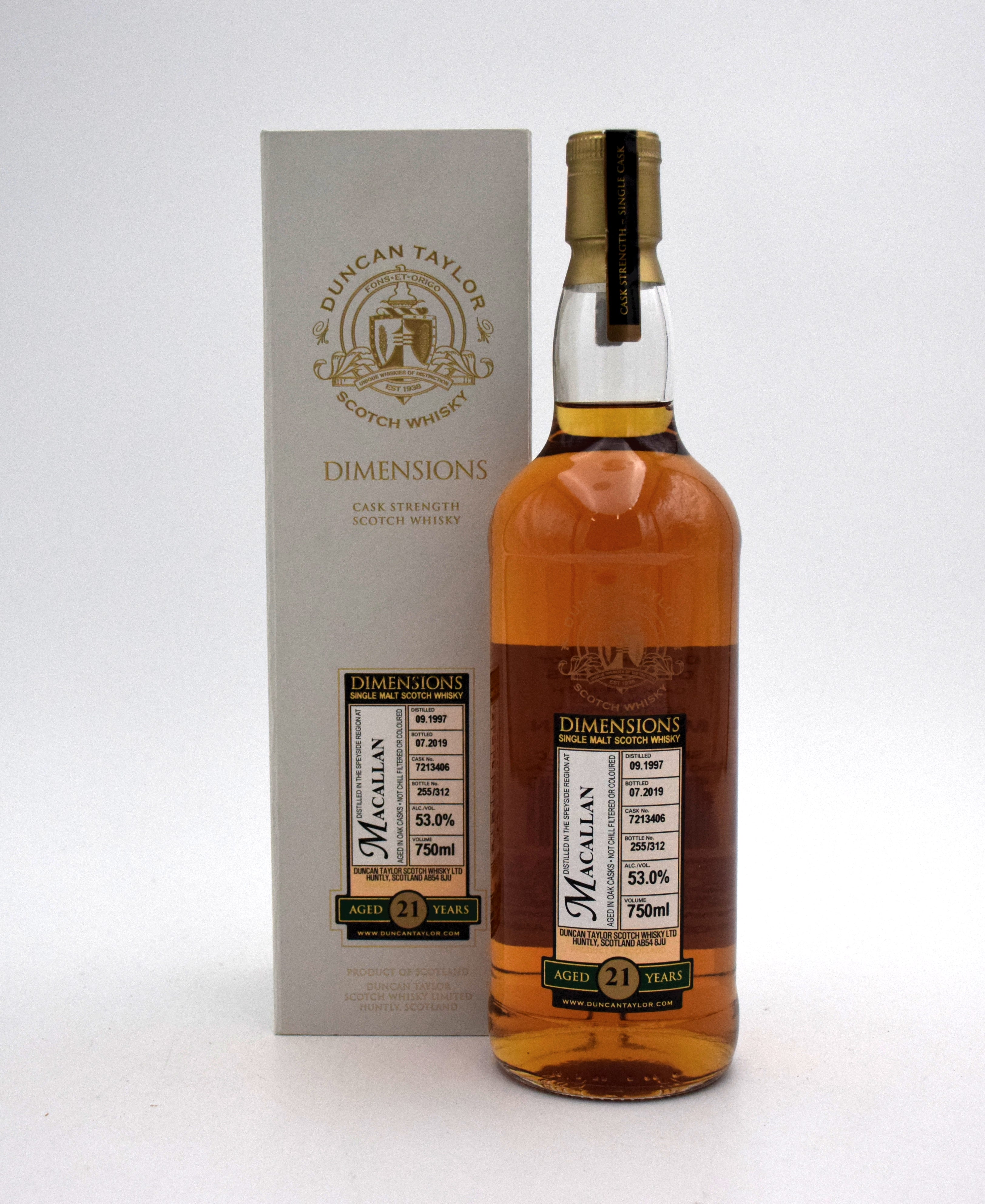 Duncan Taylor Dimensions 'Macallan' 21 Year Single Malt Scotch