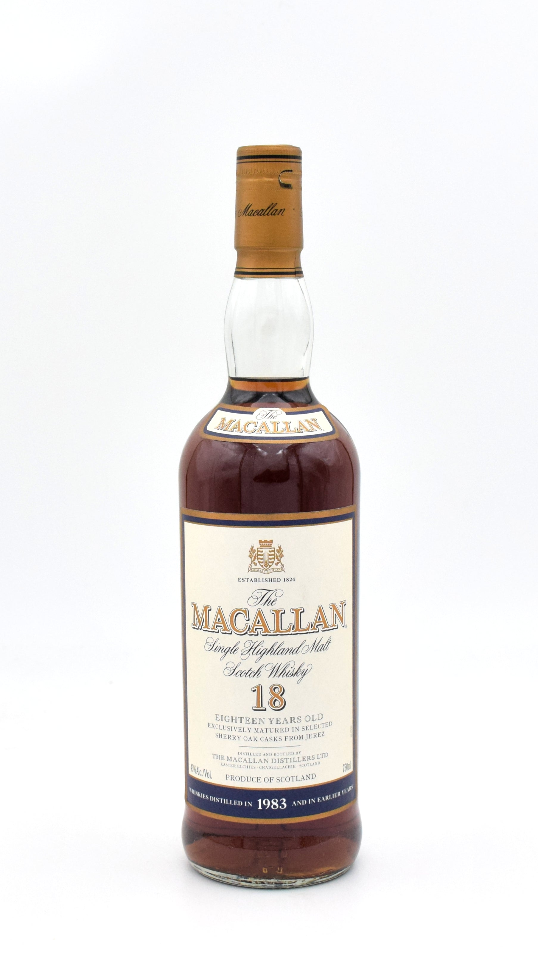 MACALLAN 1983 18年 スコッチウイスキー Macallan 18 Year Sherry Oak Scotch Whisky - Distilled in 1983 (No