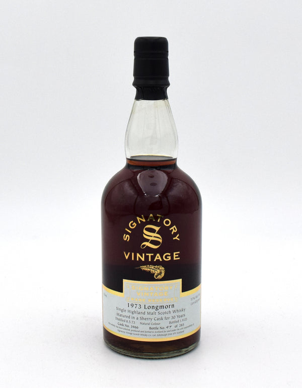 Longmorn 1973 30 Year Old Sherry Cask Signatory Speyside Single Malt Scotch