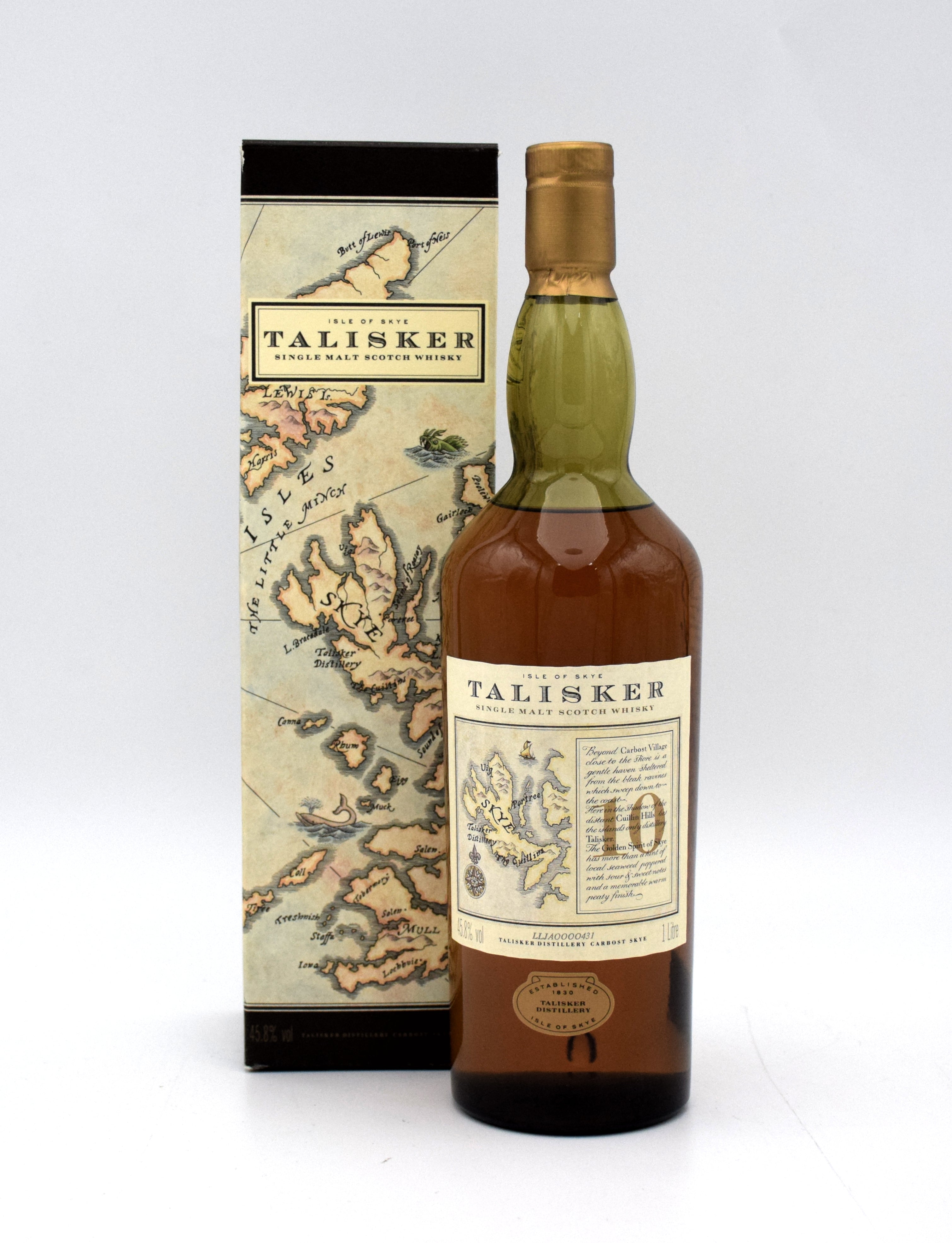Talisker 10 Year Single Malt Scotch (Map Label, 1L