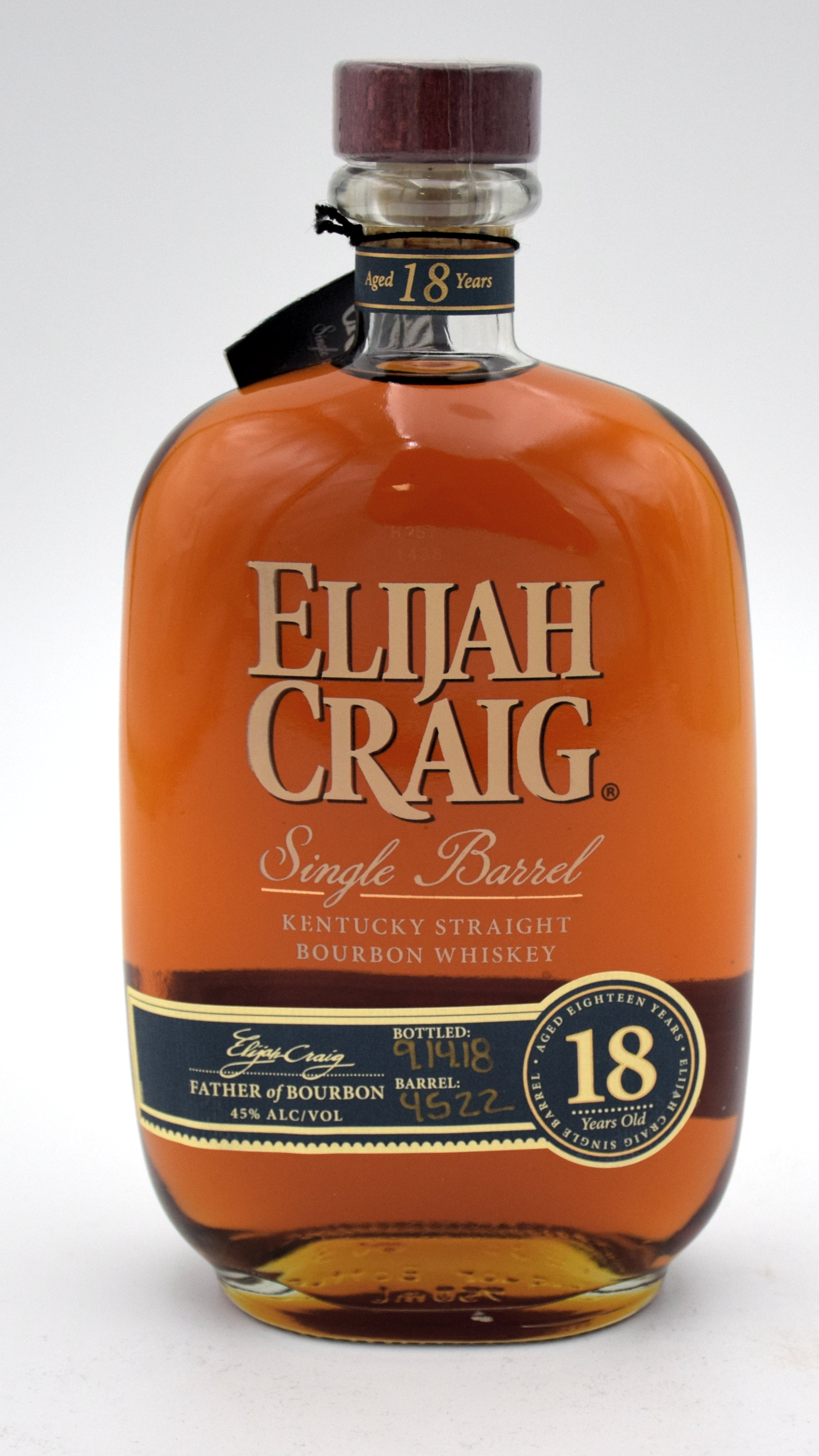 Elijah Craig 18 Year Single Barrel Bourbon – FineLiquors