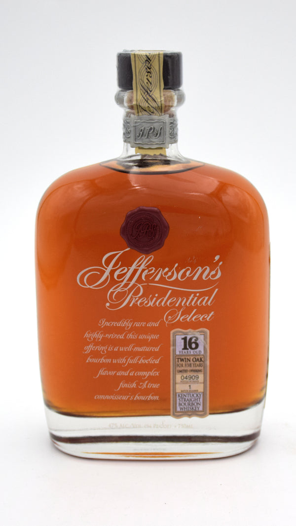 Jefferson's Presidential Select 16 Year Bourbon
