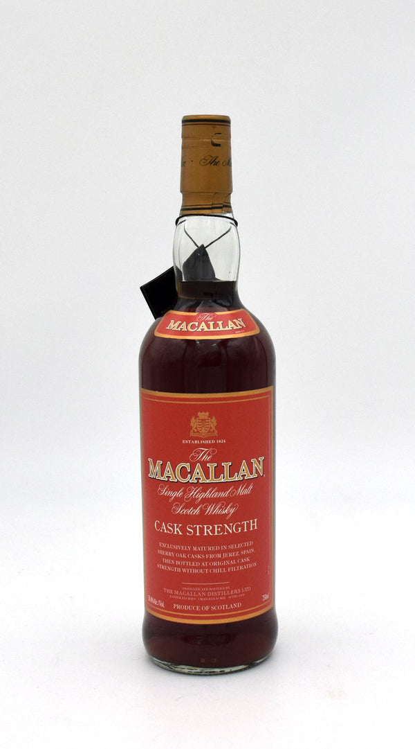 Macallan Cask Strength Scotch Whisky (Older Version All Red Label)