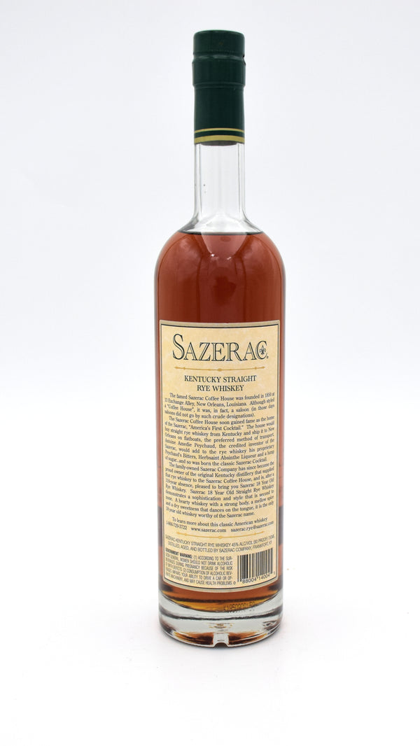 Sazerac 18 Year Rye Whiskey (2004 release)