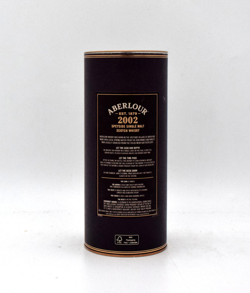 Aberlour First Fill Sherry Cask 18 Year Old Single Malt Scotch Whisky (2002 Release)