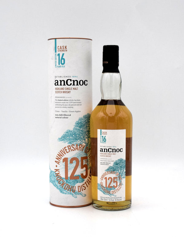 AnCnoc 16 Year Old Cask Strength 125th Anniversary Single Malt Scotch