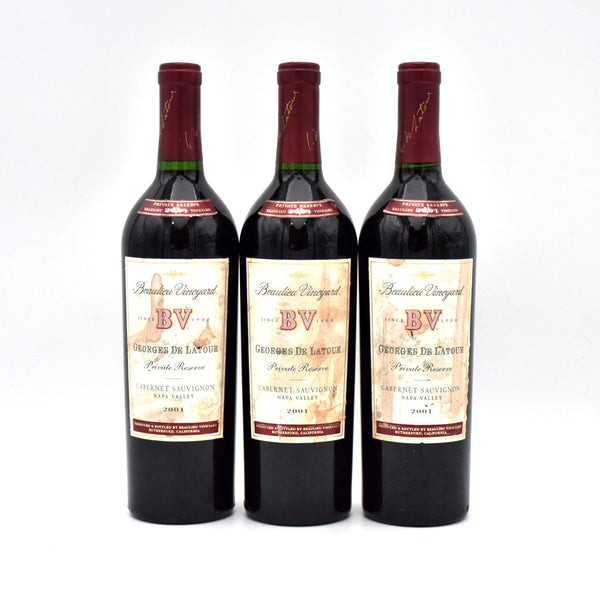 2001 Beaulieu Vineyard BV Georges de Latour Private Reserve Cabernet Sauvignon (Stained Labels)