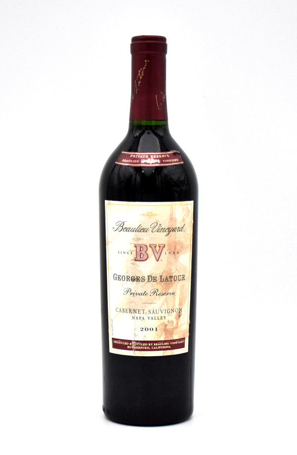 2001 Beaulieu Vineyard BV Georges de Latour Private Reserve Cabernet Sauvignon (Stained Labels)