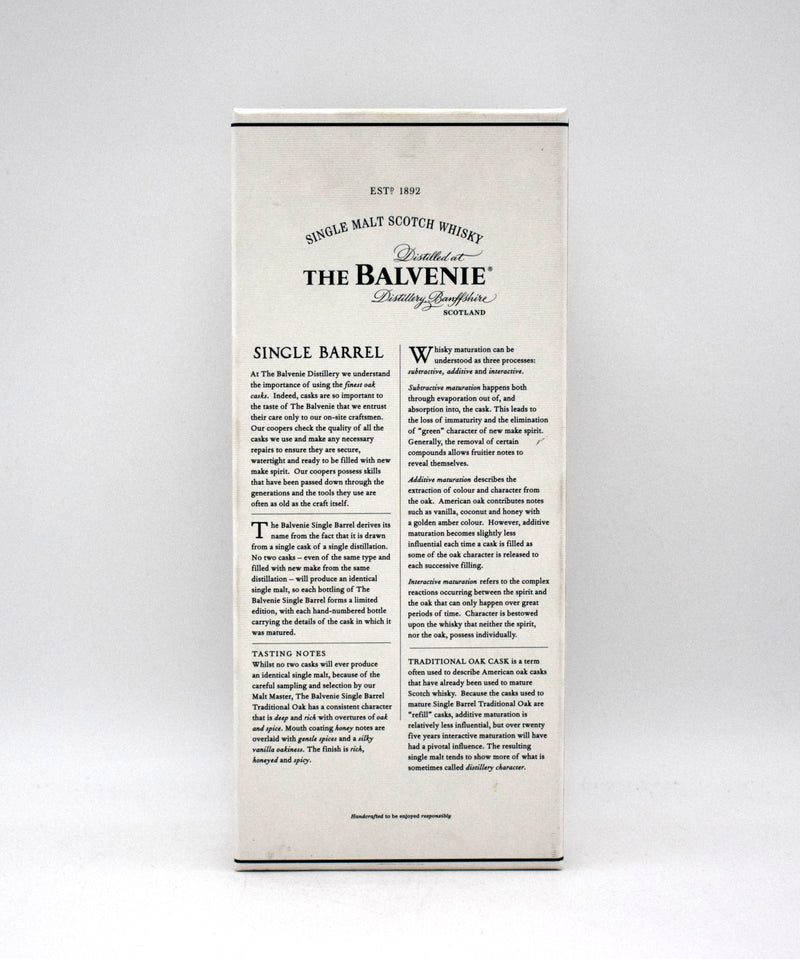 Balvenie 25 Year Single Barrel Traditional Oak Single Malt Scotch (Batch 1)