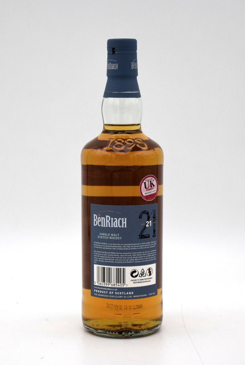 BenRiach Four Cask Maturation 21 Year Single Malt Scotch