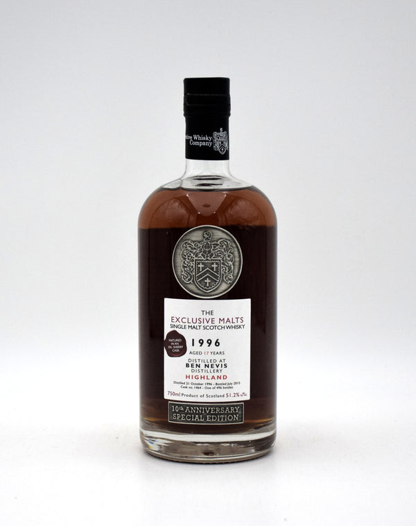 The Creative Whisky Co. 'The Exclusive Malts' 10th Anniversary Special Edition Ben Nevis 17 Year Single Malt Scotch Whisky (1996 Release)