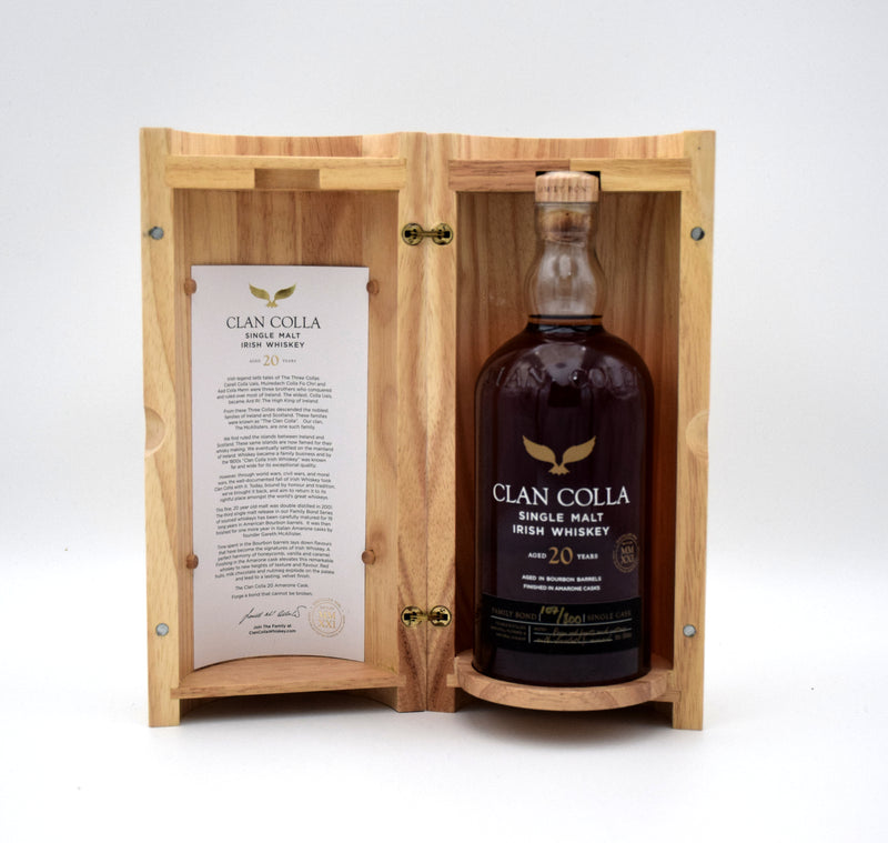 Clan Colla Amarone Finish 20 Year Family Bond Single Malt Irish Whiskey