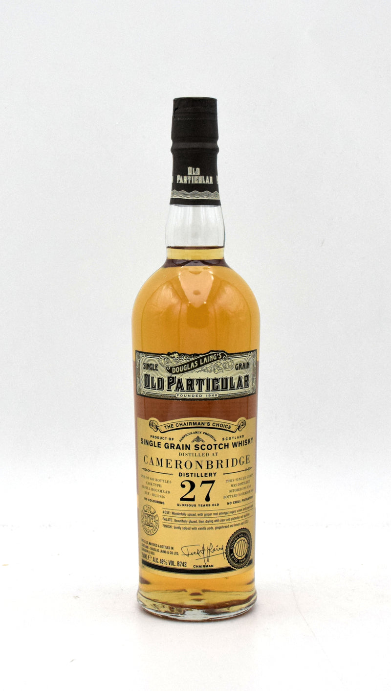 Douglas Laings Old Particular Cameronbridge 27 Year Old Single Grain Scotch Whisky