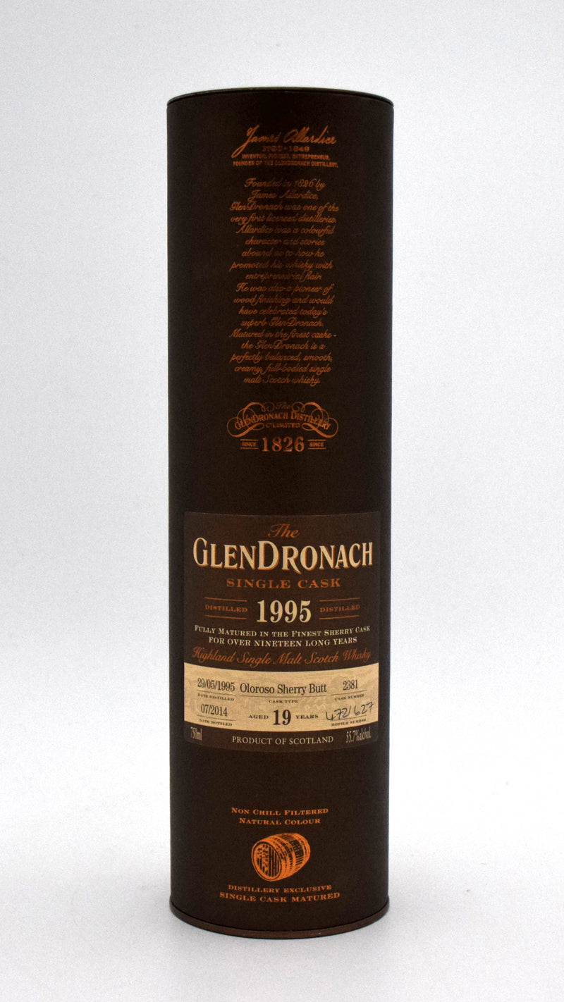 Glendronach 19 Year 'Oloroso Sherry Butt' Single Malt Scotch (1995 Release)