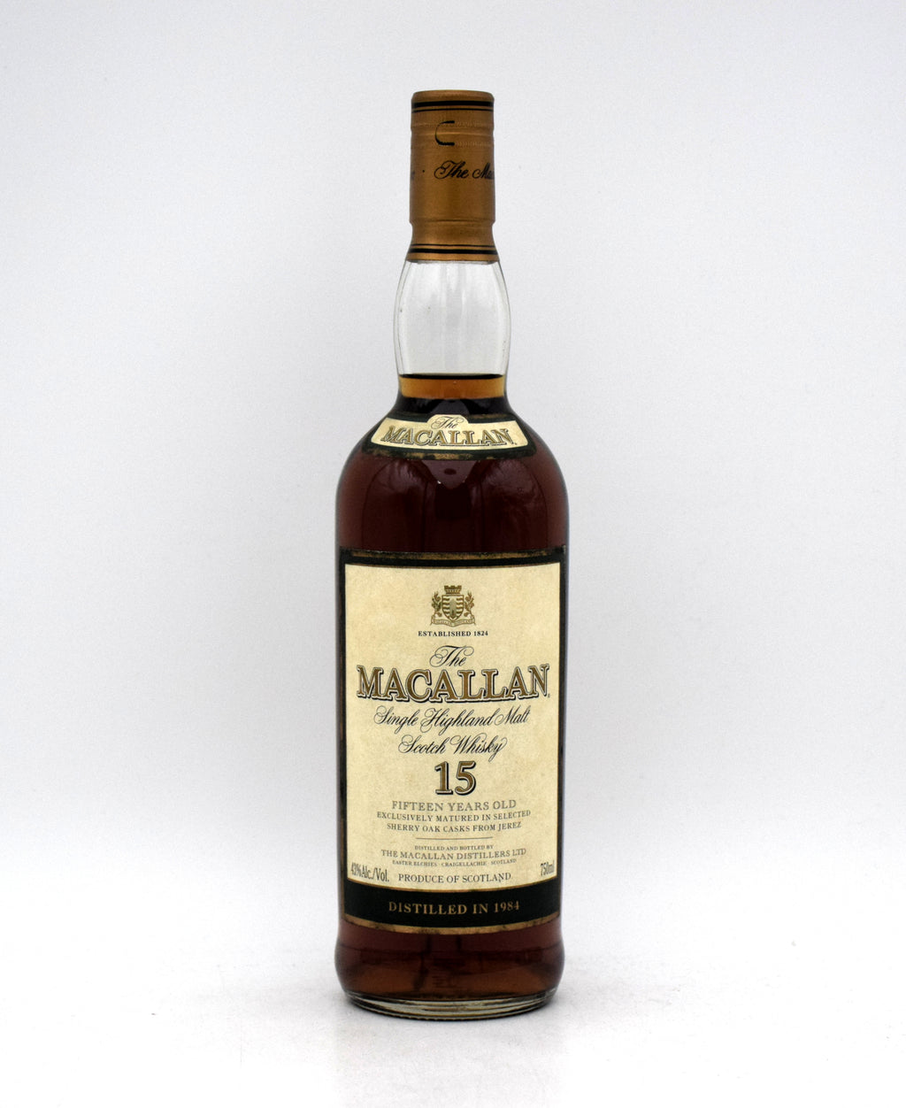 Macallan 15 Year Single Malt Scotch Whisky (1984 Release) (No Box