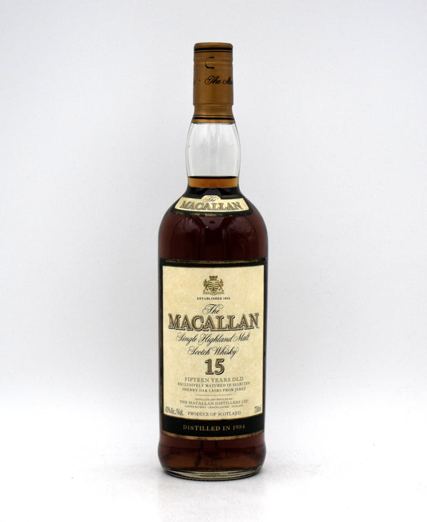 Macallan 15 Year Single Malt Scotch Whisky (1984 Release) (No Box)