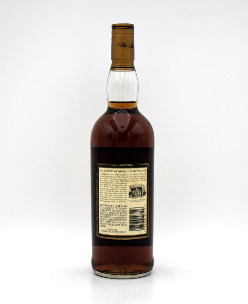 Macallan 15 Year Single Malt Scotch Whisky (1984 Release) (No Box)