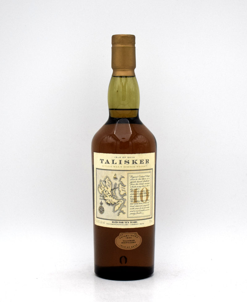 Talisker 10 Year Single Malt Scotch (1990's Bottling, Map Label)