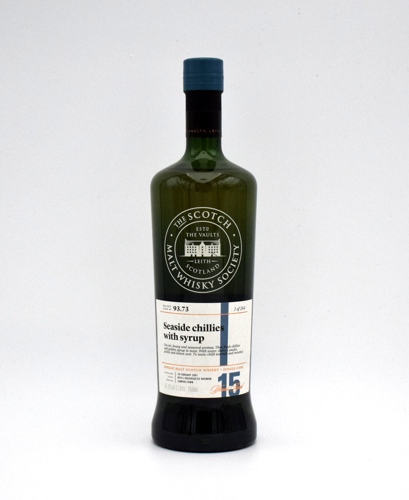 The Scotch Malt Whisky Society (SMWS) 'Glen Scotia No. 93.73 Seaside Chillies With Syrup' Single Malt Scotch (2001 Release)