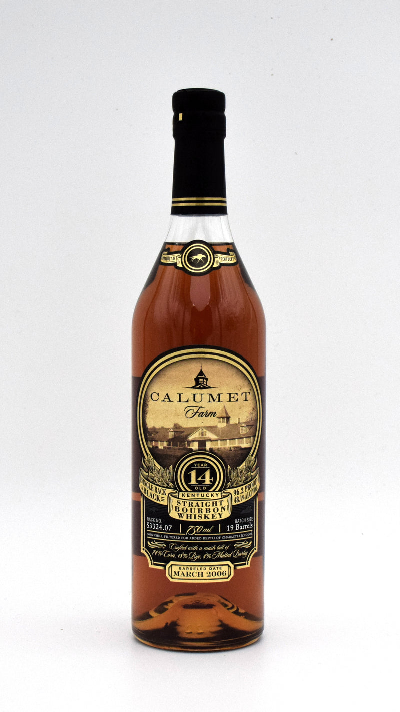 Calumet Farm 14 Year 'Single Rack Black' Bourbon