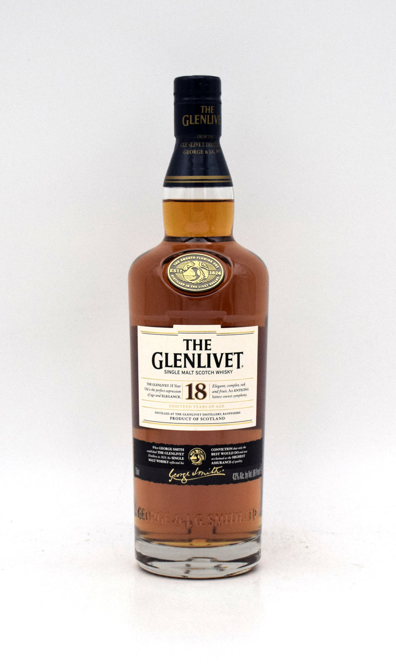 Glenlivet 18 Year Single Malt Scotch (Older Bottling)