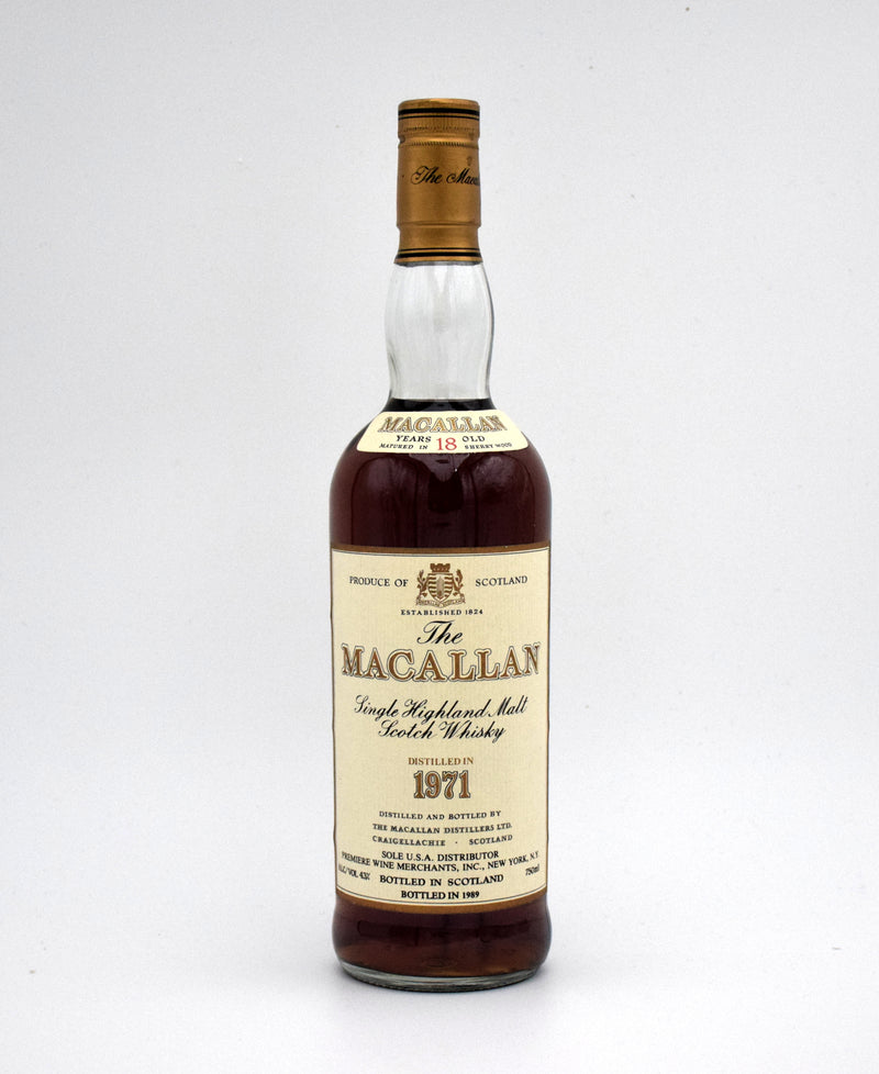 Macallan 18 Year Sherry Oak Scotch Whisky (Distilled in 1971)