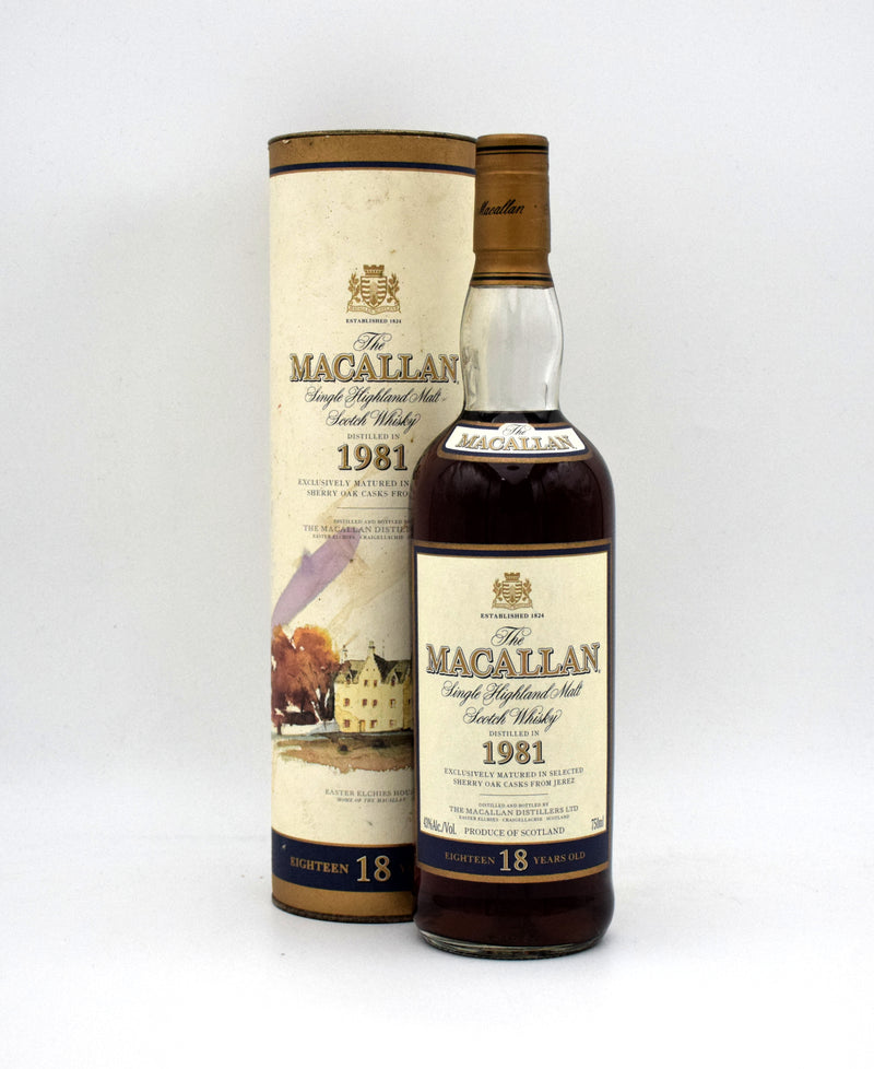 Macallan 18 Year Sherry Oak Scotch Whisky (Distilled in 1981)