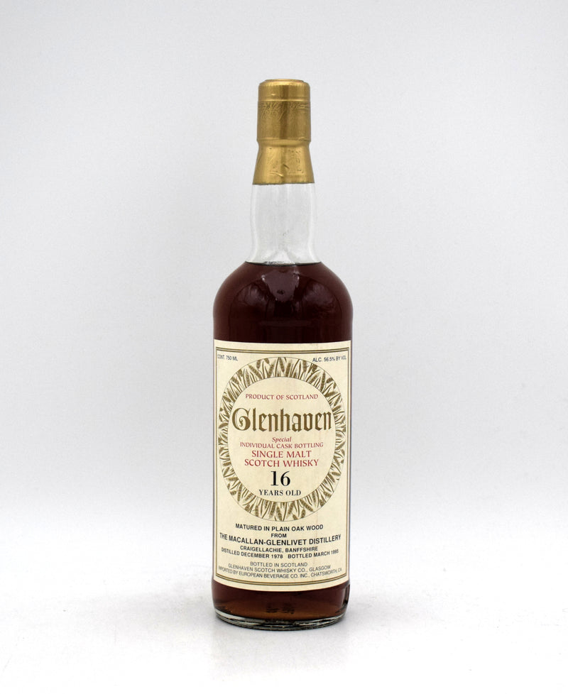 Glenhaven 'Macallan-Glenlivet Distillery' 16 Year Single Malt Scotch (1978 Release, US Import)