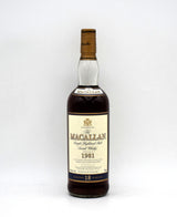 Macallan 18 Year Sherry Oak Scotch Whisky (Distilled in 1981)