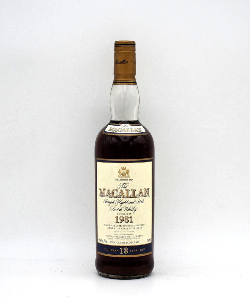 Macallan 18 Year Sherry Oak Scotch Whisky (Distilled in 1981)