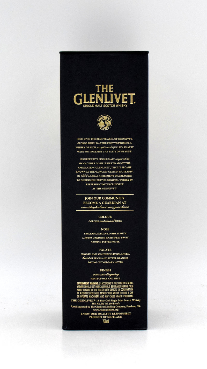 Glenlivet 18 Year Single Malt Scotch (Older Bottling)