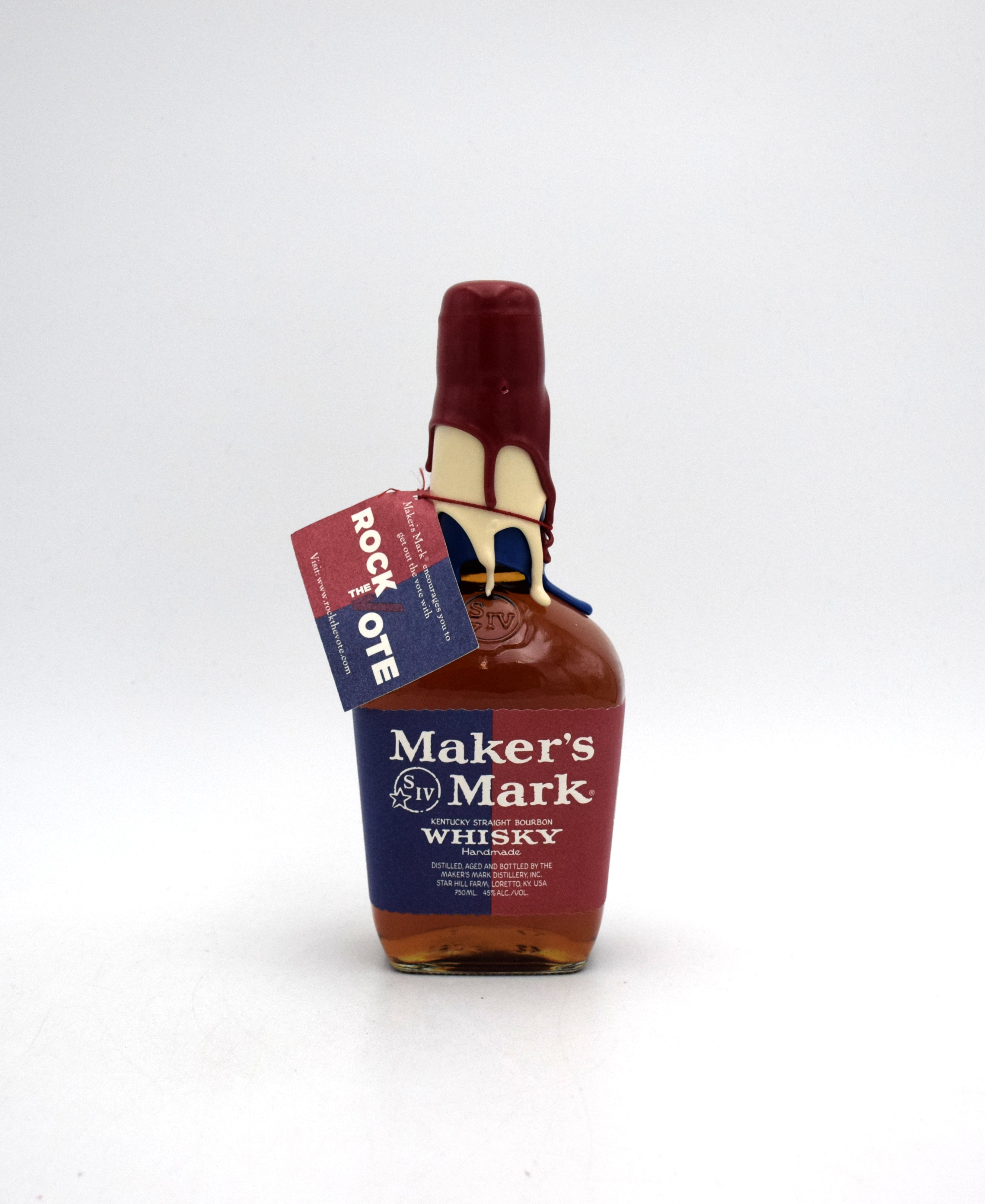 Maker's Mark 'Rock The Vote' Red & White & Blue Wax Seal Kentucky Stra ...