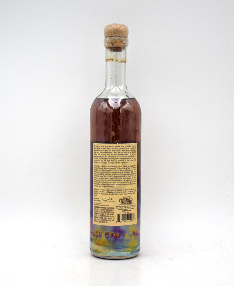 High West 'Rocky Mountain Rye' 16 Year Straight Rye (Very Rare: Batch No. 1SG07)