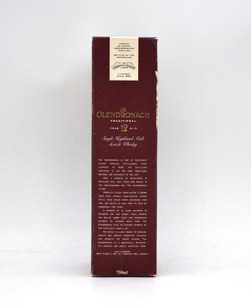 Glendronach 12 Year Traditional Single Highland Malt Scotch (1990's Bottling)