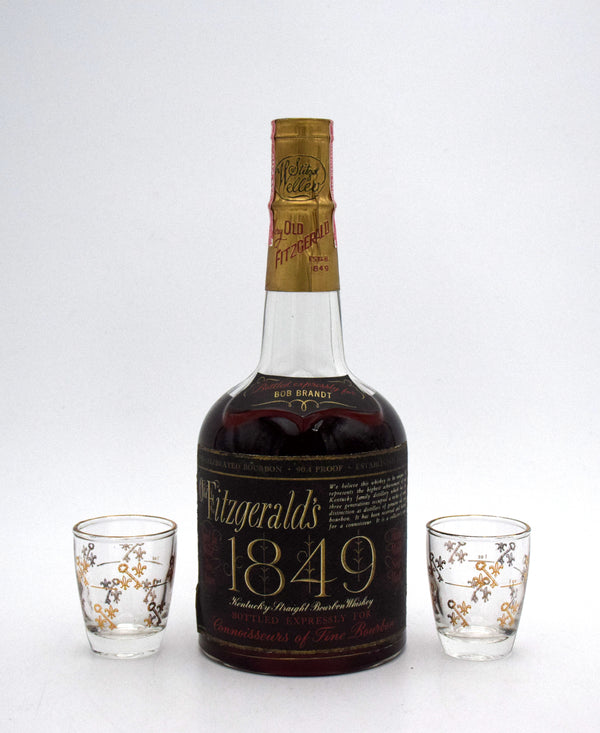 1849 Old Fitzgerald 10 Year Old 'Velvet Gift Set with Glasses' (1977 Vintage)