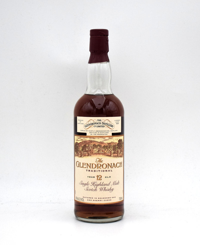Glendronach 12 Year Traditional Single Highland Malt Scotch (1990's Bottling)