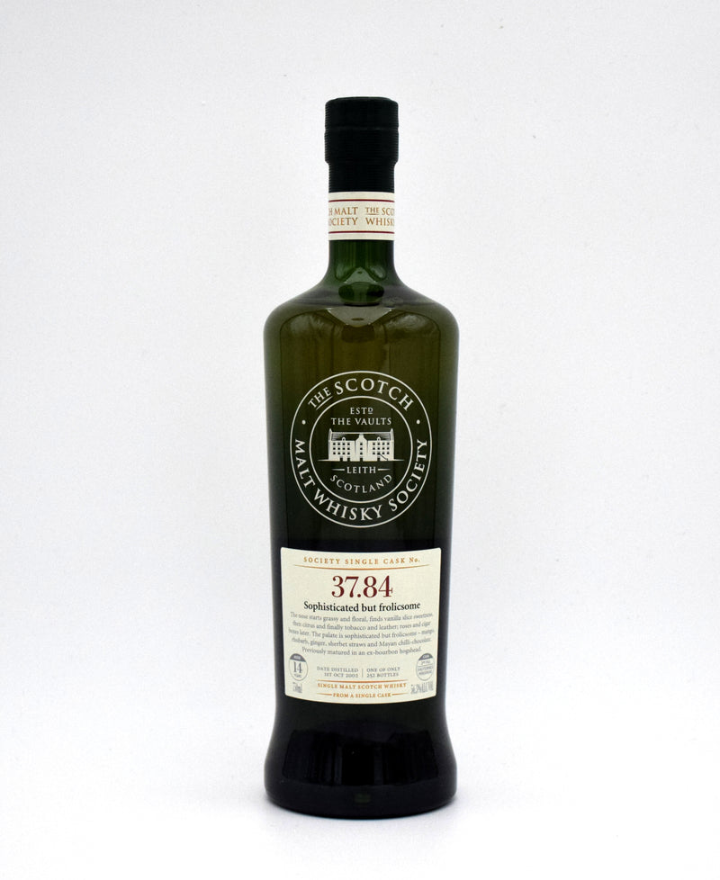 The Scotch Malt Whisky Society (SMWS) 'Cragganmore No. 37.84 Sophisticated but Frolicsome' Single Malt Scotch (2002 Release)