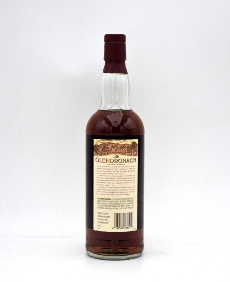 Glendronach 12 Year Traditional Single Highland Malt Scotch (1990's Bottling)