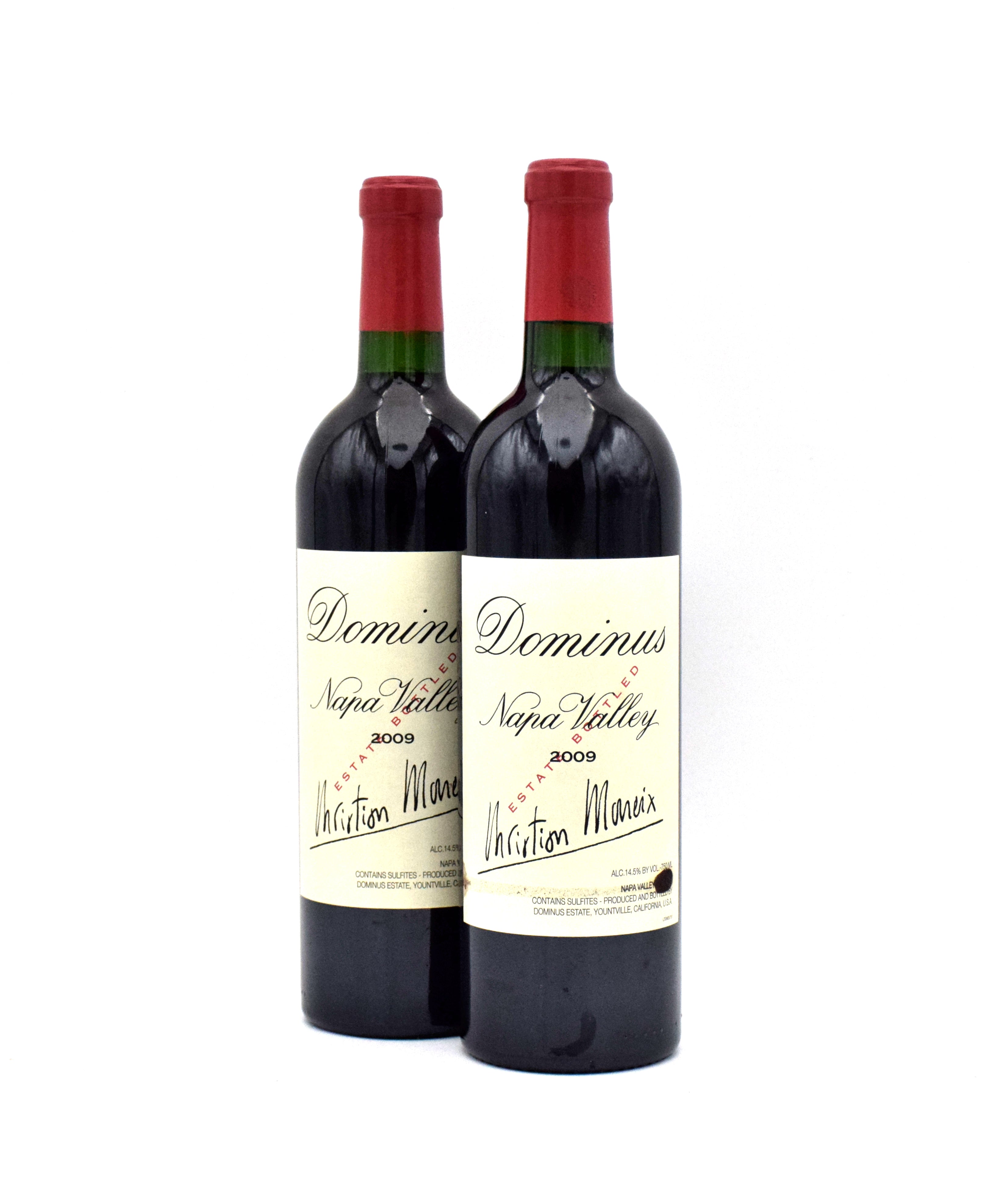 Dominus Rear Label 2009 Dominus Estate Christian Moueix (Very Slightly Stained Labels ...