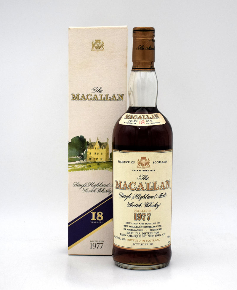 Macallan 18 Year Sherry Oak Scotch Whisky (Distilled in 1977)