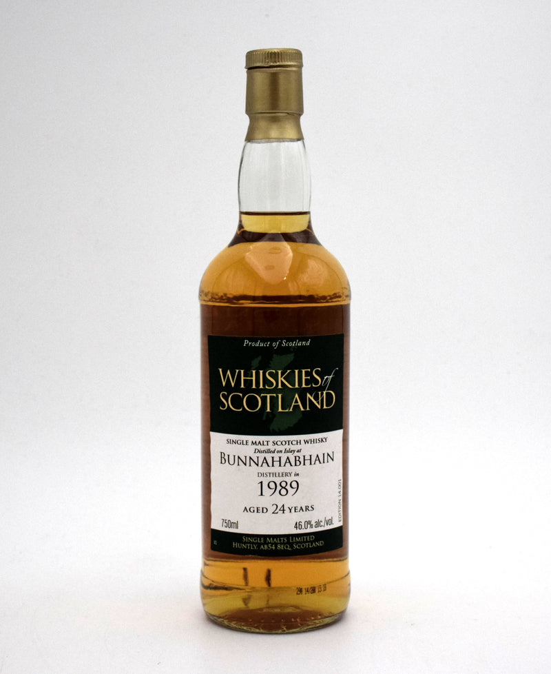 Whiskies of Scotland 'Bunnahabhain' 24 Year Single Malt Scotch (1989 Release)
