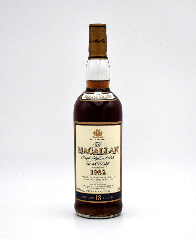Macallan 18 Year Sherry Oak Scotch Whisky (Distilled in 1982)