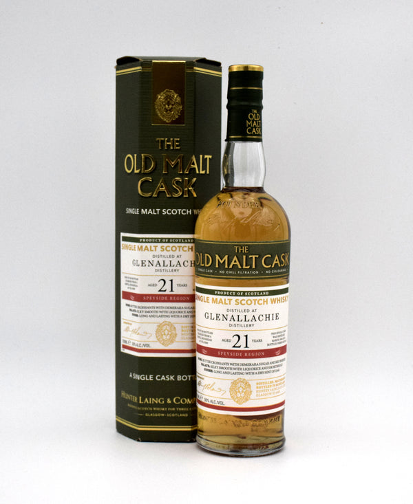 Glenallachie 'The Old Malt Cask' 21 Year Old Single Malt Scotch Whisky (1995 Release)