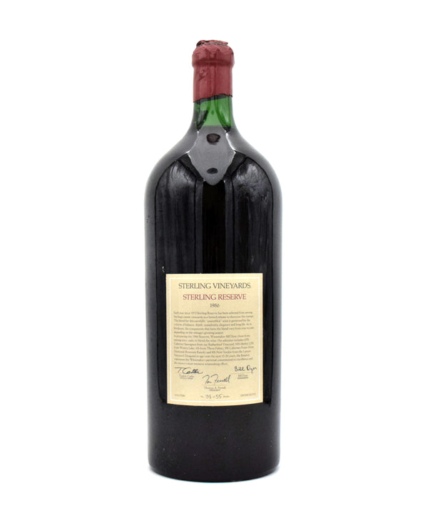 1986 Sterling Vineyards Reserve Red (6L, Chipped Wax)